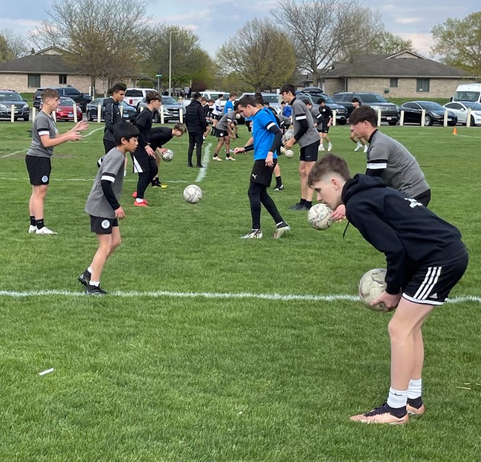WCOB FC players in a training session