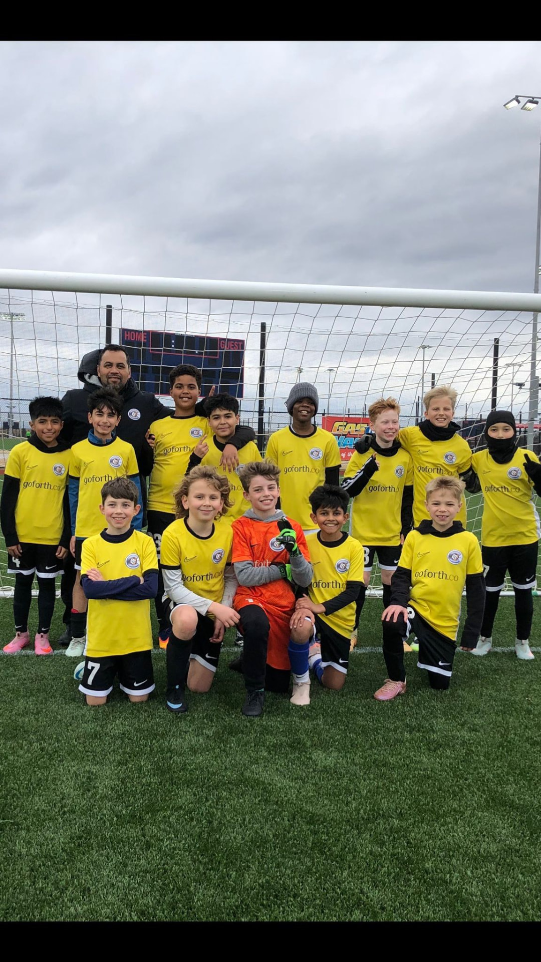 WCOB FC youth team on the field before a match